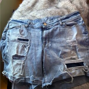 Maurices Ripped Light Blue Jean Shorts